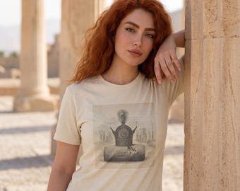 Shah Crown on Cyres Cylinder Unisex T-Shirt | The Persepolis Illustration