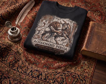 Achaemenid Persia Lion and Bull Relief Crewneck sweatshirt | Ancient Persian art