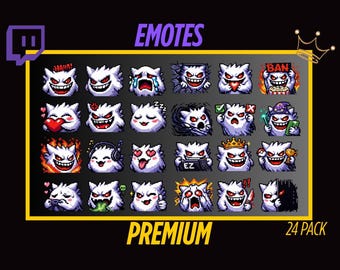Limited Edition Gengar Pixel Emotes – 24 Pack Retro Twitch Art