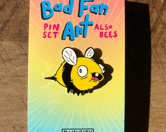 Derpy Bee Hard Enamel Pin - Bad Fan Art Also Bees Pin Set