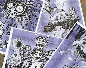 Majora's Mask Set of 4 8.5 x 11" Risograph Prints