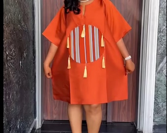 Ankara Midi Dress |African Boubou | Danshiki | Kaftan | Jalabiya | Rich Aunty | Nigerian Dress| Party Dress | Boubou| African Dress |