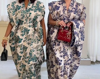 African Damask Boubou: Nigerian Kaftan Maxi Dress, Danshiki, Jalabia, wedding dress, rich Aunty vibes