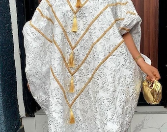 African Damask Boubou: Nigerian Kaftan Maxi Dress, Danshiki, Jalabia, wedding dress, rich Aunty vibes