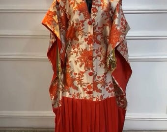 African Damask Boubou: Nigerian 3 piece kimono, Trousers and Top, Kaftan Maxi Dress, Danshiki, Jalabia, wedding dress, rich Aunty vibes
