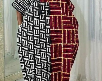 African Ankara Boubou: Nigerian Kaftan Maxi Dress, Danshiki, Jalabia, wedding dress, rich Aunty vibes