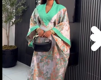 African Damask Boubou: Nigerian Kaftan Maxi Dress, Danshiki, Jalabia, wedding dress, rich Aunty vibes,