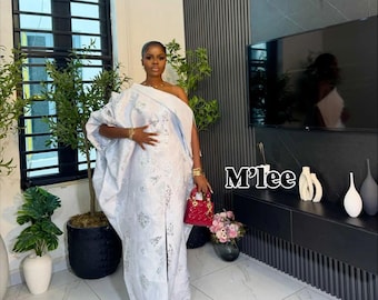 African Damask Boubou: Nigerian Kaftan, Crop Top & Palazzo Pant Set, 3 sets .