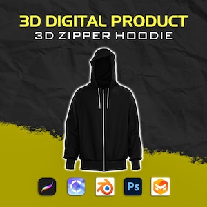 3D ZIPPER HOODIE TEMPLATE