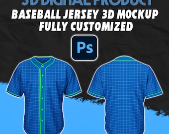 Baseball Jersey 3D Mockup | Fully Customizable PSD Template | Sports Jersey Mock Up