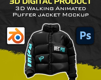 Makieta kurtki puchowej 3D | Możliwość edycji w Blenderze i Photoshopie