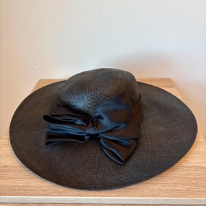 Nordstrom Floppy Hat OS Brown Wool Leather Flower Wide Brim Made in Italy Boho FLUFFY SENSE. Big Wide Brim Felt Rancher Fedora Hat for  main image 4