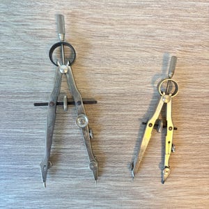 Vintage Bruning & Gramercy Germany Drafting Bow Compass Set Drawing Instruments