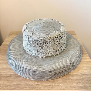 Sonni of San Francisco Hat Straw, Mesh, Lace Formal Kentucky Derby Vintage Sonni straw hat black - Gem main image 4