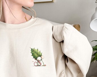 Weihnachten süßes Mäuschen Sweatshirt, Ornament Shirts, Tierliebhaber, süße Jahreszeit, Weihnachts Sweatshirts, Weihnachtsplätzchen Geschenke, Rundhalsausschnitt