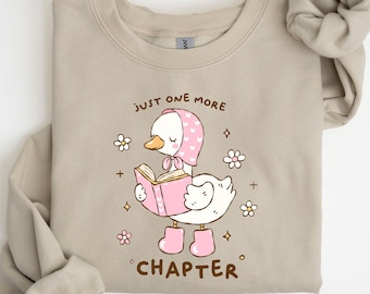 Silly Goose, Bookish Goose, Just One More Chapter, Funny T-shirt,  Cottage Core, Cool, Funny Shirt, Gift for Book Lover, Aesthetic Shirt