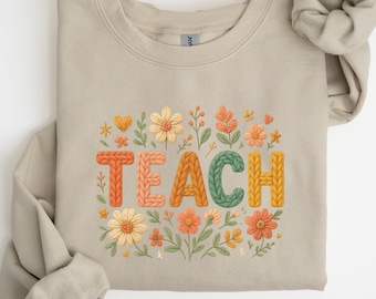 Lehren, Lieben, Inspirieren Sweatshirt, süßes Lehrer Sweatshirt, Lehrer Wertschätzung, Schulanfang, Lehrer Hoodie, Schul Shirt, Floral Teach Shirt