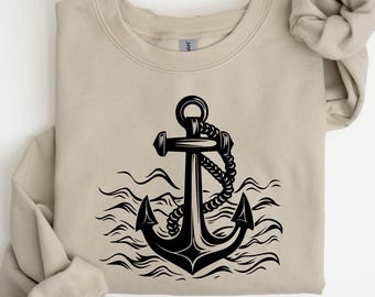 Anchor Shirt, Nautical T-Shirt, Sailing Graphic Tee, Boat Lover Top, Maritime Clothing, Ocean Lover Shirt, Coastal Style Tee