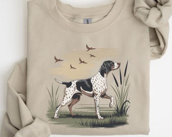 Hunting Season Hunting Dog Sweatshirt, Nature Scene Hoodie, Hunting Lover Shirt, Deer Horn Tee, Deer Hunting Nature Shirt, Gift For Hunter