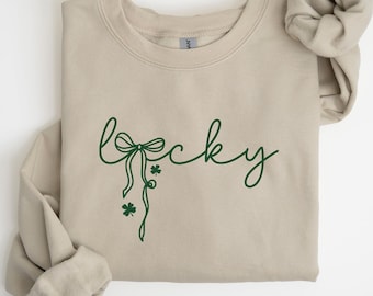 Lucky Coquette Sweatshirt, St Patrick's Day Crewneck, Patricks Day, St. Patty's Day Sweatshirt, Lucky Holiday Party Sweater