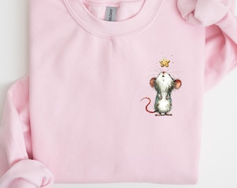 Weihnachten süßes Mäuschen Sweatshirt, Ornament Shirts, Tierliebhaber, Keks Sweatshirts, Weihnachtssüßigkeiten Geschenke, Rundhalsausschnitt