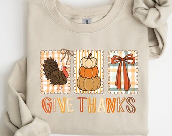 Thanksgiving Give Thanks Postcards Sweatshirt, Fall Thanksgiving Shirts, Thankful Season, Thanksgiving Sweatshirts, Thankful Gifts,Crewneck