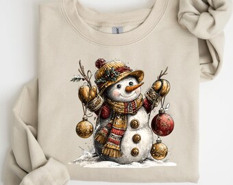Weihnachten Schneemann Sweatshirt, Schneemann Weihnachten Shirts, lustige Saison, lustige Sweatshirts, Weihnachtsgeschenke, Rundhalsausschnitt