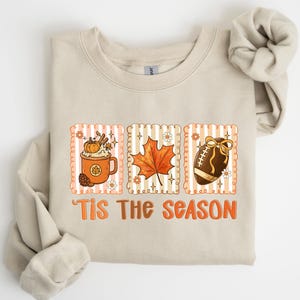 Thanksgiving Tis Die Saison Sweatshirt,Herbst Thanksgiving Shirts,Latte Saison,Spiel Thanksgiving Sweatshirts,Patchwork Dankbare Geschenke,Crewneck