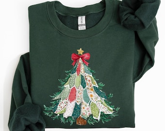 Christmas Tree Sweater, Christmas Sweater, Christmas Crewneck, Christmas Tree Sweatshirt, Holiday Sweaters for Women, Winter Sweatshirt