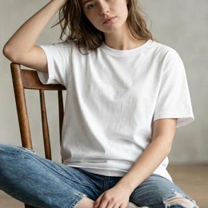 Blank Gildan Unisex T-shirt i kraftig bomull, vit 100%