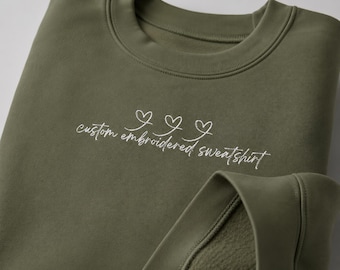 Sudaderas bordadas personalizadas: personaliza tu texto y logotipo. Regalo minimalista para parejas en aniversarios.