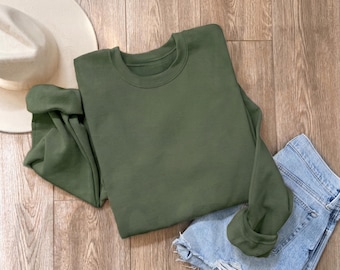 Sudaderas lisas para mujer – Gildan 18000 de cuello redondo / Comodidad, durabilidad y listas para personalizar
