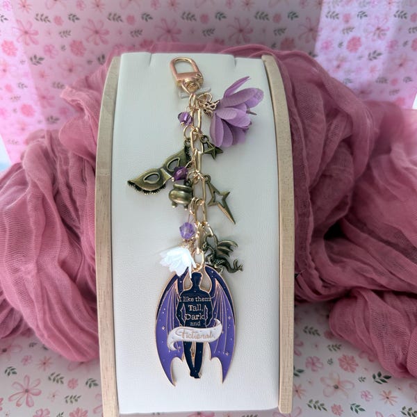 Portachiavi Kindle ACOTAR Drago Fantasy, accessorio per e-reader a tema libri, catenina per Kindle, regali personalizzati per appassionati di libri, portachiavi Kindle