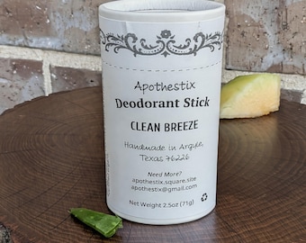 Deodorant Magnesium Solid Stick, CHOOSE A SCENT, Baking Soda Free, Aluminum-Free Odor Control, Eco-Friendly