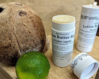 Solid Lotion Stick - Lotion Bar - Dry Skin - Wax Free - Natural Body Butter Balm - Push Up Tube - Eco Friendly - Choose a Scent