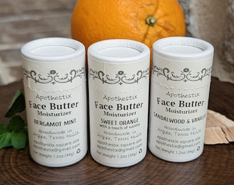 Face Moisturizer Solid Stick, Natural Anti-Aging & Blemish Balm, Eco-Friendly, Choose A Scent Or Unscented