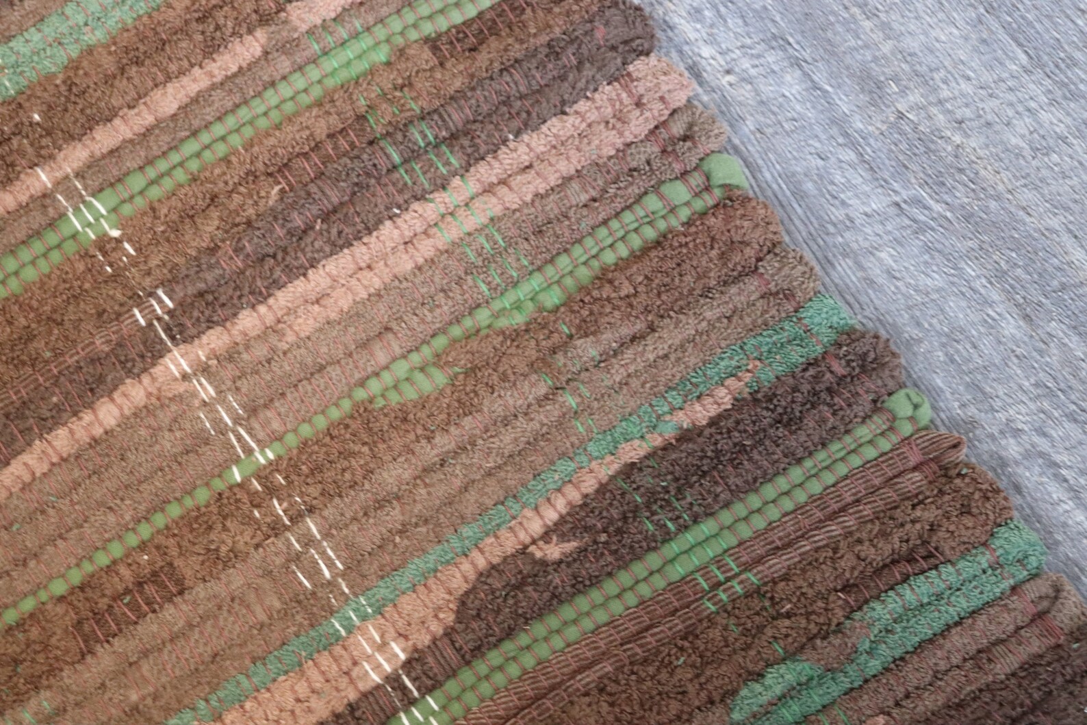 Handwoven Rag Rug Dark Brown and Forest Green 45 Etsy