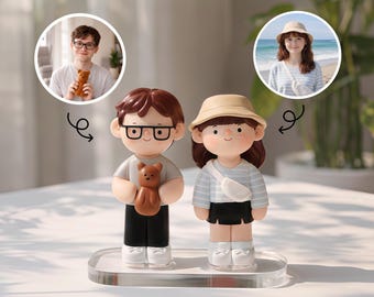 Benutzerdefinierte Ton Paar Figur, handgefertigte Polymer Clay Puppe, Benutzerdefinierte Valentinstag Geschenk für Paare, Benutzerdefinierte Hochzeitstorte Topper