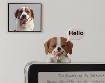 Custom Pet Hipper Figurine, Personalized Kindle Buddy with Speech Bubble