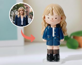 Personalized Clay Figurine from Photo: Custom Dolly Portrait Miniature