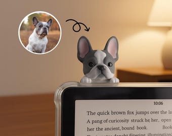 Personalizowany Hipper dla zwierząt, Personalizowany towarzysz Kindle'a, Ręcznie wykonany Hipper z żywicy, Uroczy element dekoracyjny na Kindle'a, telefon, laptop, tablet, czytnik e-booków