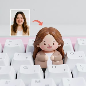 Custom Portrait Resin Artisan Keycap, Personalized Chibi Style