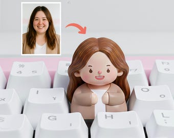 Custom Portrait Resin Artisan Keycap, Personalized Chibi Style
