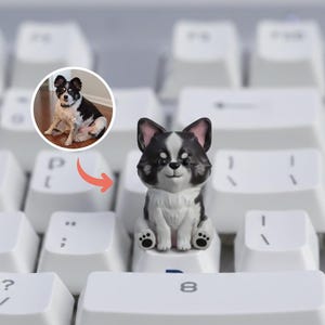 カスタムペットキーキャップ、メカニカルキーボード用ハンドメイド樹脂キーキャップ、MX Cherryスイッチ用職人キーキャップ、ペット愛好家へのギフト、バレンタインギフト