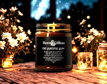 Bougie de soja ambrée gibbeuse en pot | vintage ancien monde