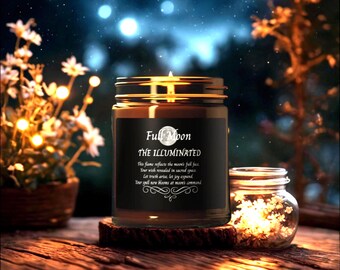 Pleine lune La bougie lumineuse | Magie du vieux monde vintage, pot d'ambre, bougies Throwtique