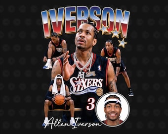 Original 90s Allen Iverson 76ers Champion Jersey Adult SMALL