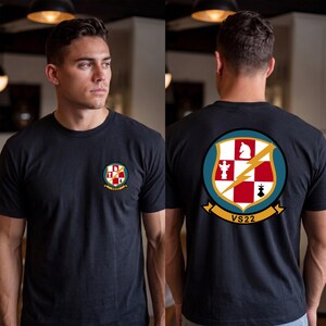 VS-22 Checkmates Marinevlieger - T-shirt met voor- en achterkant, verkrijgbaar in Amerikaanse maten S tot 3XL