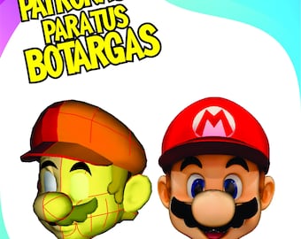 Modello per la testa di Mario Bros da realizzare in schiuma, stile mascotte