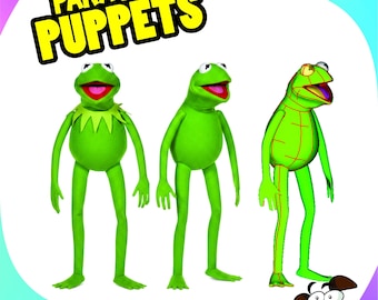 Modello del burattino di Kermit da realizzare in schiuma, Muppet